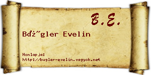 Bügler Evelin névjegykártya